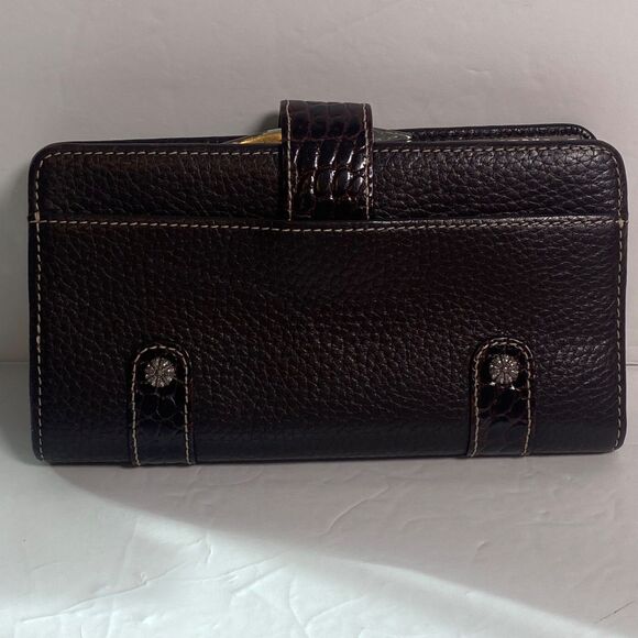 Brighton Brown Leather Wallet – Kiss-Lock Change Pocket – Card Slots – 7” x 4” - Picture 2 of 13